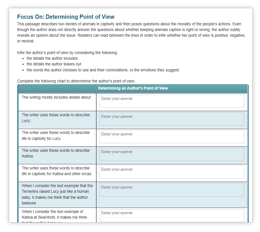 example of a skill practice page to help students develop skills