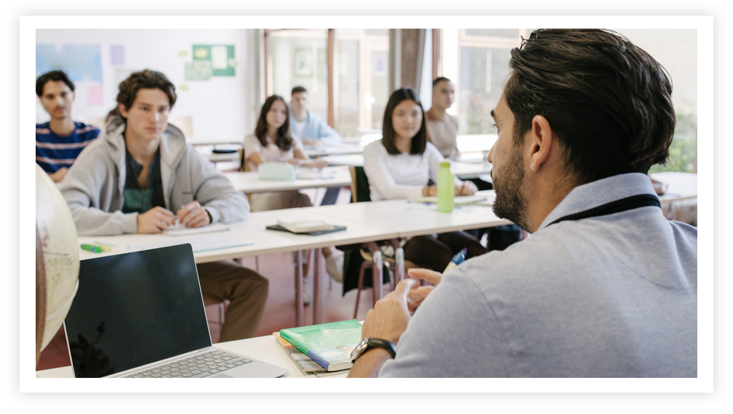 high school classroom with teacher