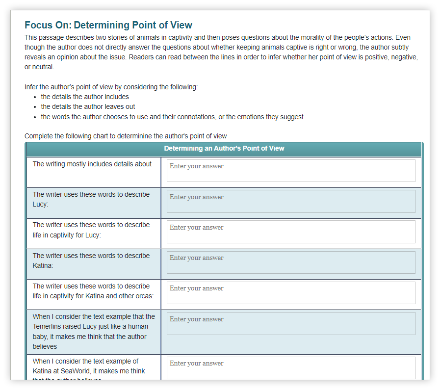 point of view practice exercise